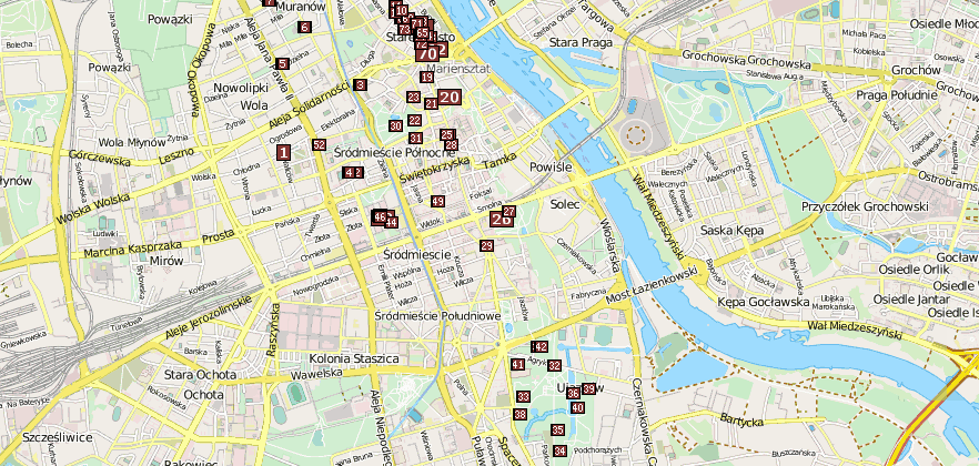 Warschau Reiseführer mit Reiseführer  per Stadtplan